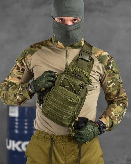 Тактическая сумка нагрудная paracord oliva