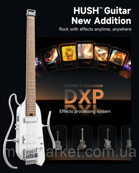 Silent гітара Donner HUSH-X PRO White | Зображення 8