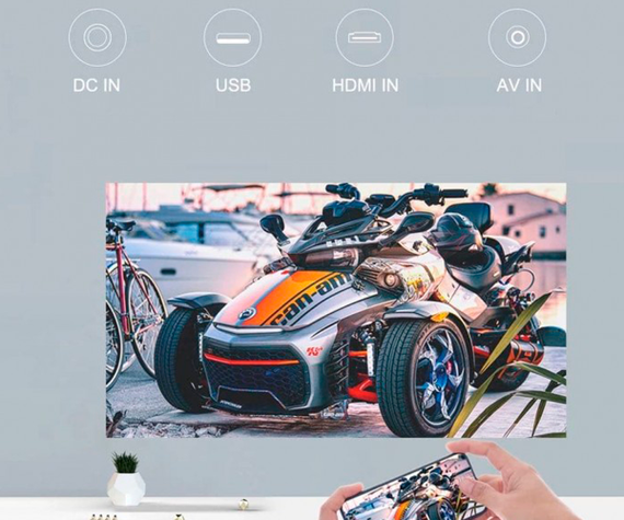 SMART проектор Full HD (1920*1080) для дома Xiaomi Wanbo T2 MAX 3500 люмен с цифровой коррекцией + Аэромышь в комплекте (Wanbo T2 Max_7599) | Зображення 3