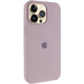 Чохол Silicone Case (AA) Logo with MagSafe для Apple iPhone 13 Pro Max (6.7") Білий / White Сірий / Lavender