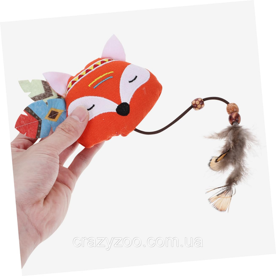 М'яка іграшка для котів EcoToys Лиса з котячою м'ятою 10x7.5 см | Зображення 5