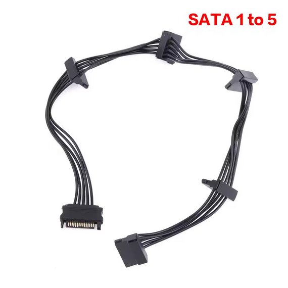 Кабель живлення SATA 1 на 5, сплітер для HDD і SSD