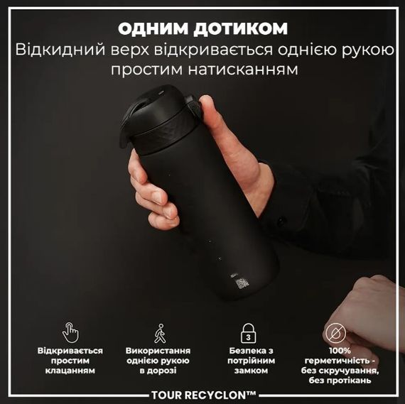 Пляшка для води ION8 750 мл (ЕКО пляшка) BPA Free Black (I8RF750BLK) | Зображення 5