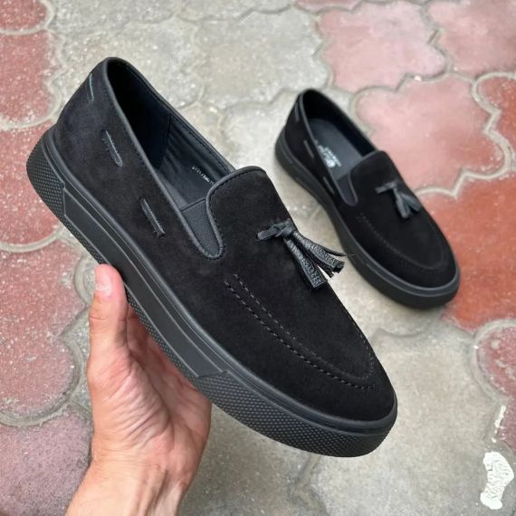 Замшевые черные лоферы 43 размер | Зображення 3