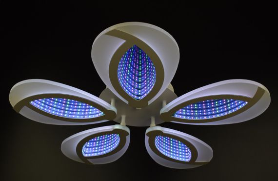 Люстра світлодіодна стельова LED світильник для квартири на стелю лед з пультом 25943 Білий 8х59х59 см. | Зображення 9