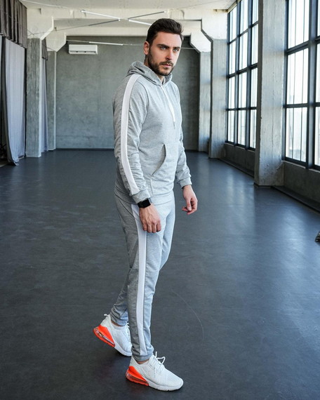 Костюм Лампас весна сіро-білий L XL | Зображення 1