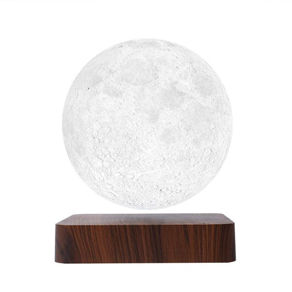 Магнітна левітаційна лампа HCNT Levitating Lamp Moon Dark Wood Grain