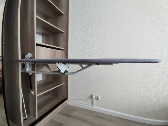 Гладильная доска встроенная, металл с Амортизатором 120*38 Тефлоновый желтые треугольники | Зображення 4