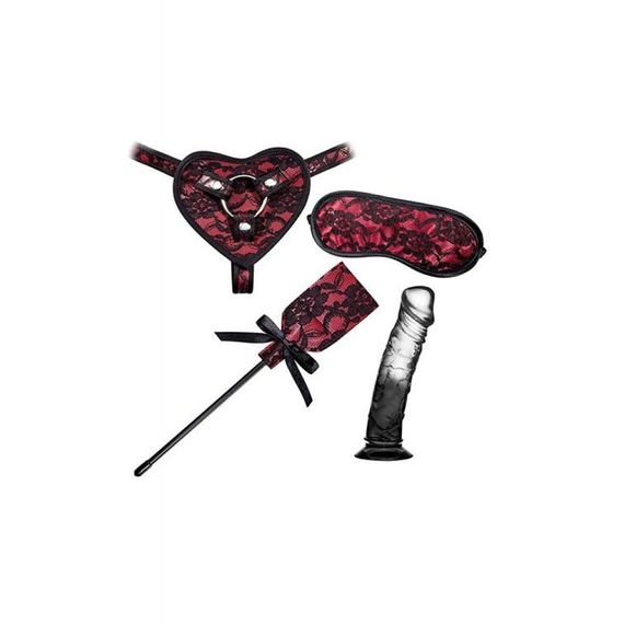 Набір іграшок секс для пар Guilty Pleasure преміум колекція, 4 предмети, червоно-чорний sexstyle