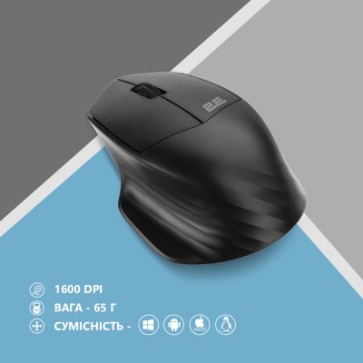 Мышка 2E MF280 Silent Wireless/Bluetooth Black (2E-MF280WBK) | Зображення 5
