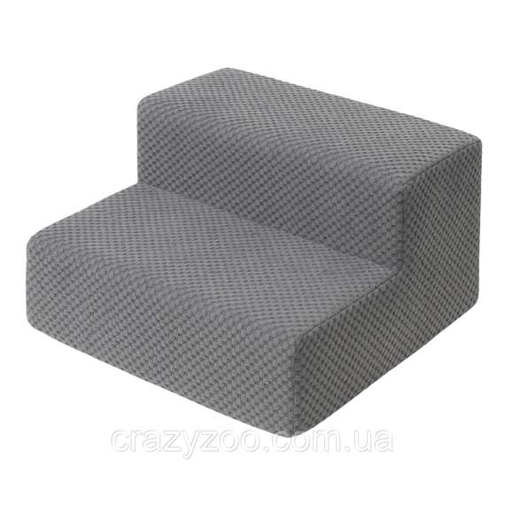 Ступеньки двухэтажные для собак и котов PolyPet серые 40x40x20 см KPK0020-95