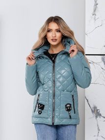 Жіноча стьобана куртка з блиском, арт.504, світло зелений