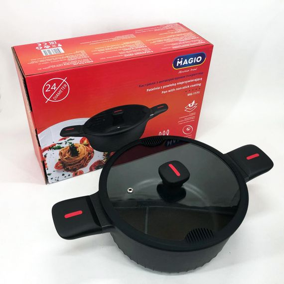 Каструля Magio MG-1171 Лита антипригарна 5л 24 см CK-60 | Зображення 3