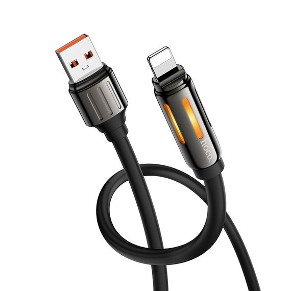 Дата кабель Hoco U136 Prize USB to Lightning 2.4A (1.2m) Black | Зображення 2
