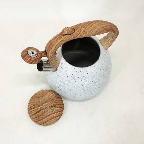 Чайник Unique із свистком UN-5306 2,7л мармур. MU-213 Колір: білий | Зображення 3