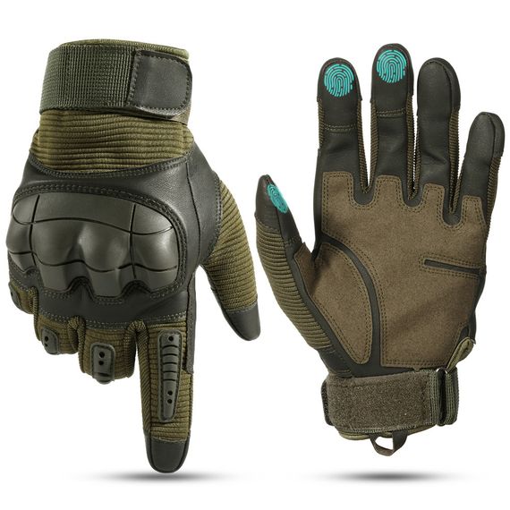 Перчатки тактические Primo Profi полнопалые, сенсорные, размер L - Army Green | Зображення 1