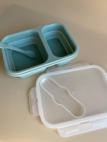 Ланч бокс дитячий силіконовий складний Зелений
