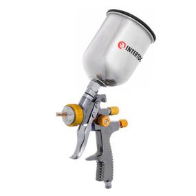 Фарбопульт пневматичний LVLP BRONZE професійний, верхній металевий бачок INTERTOOL PT-01351