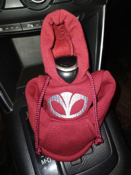 Чехол кофта Худи аксессуар на КПП Car Hoodie део Daewoo бордовый подарок автомобилисту 10070