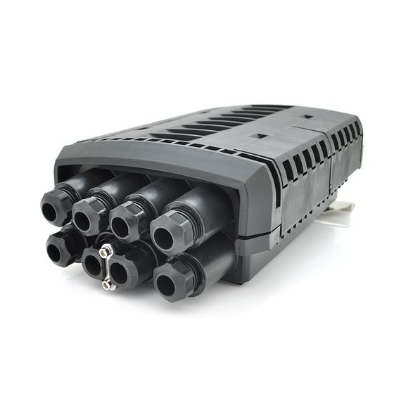Муфта оптична Merlion ML-OP-F108H-12C, герметична, 3 введення, до 2-х касет, до 12 зварок, матеріал PP | Зображення 1