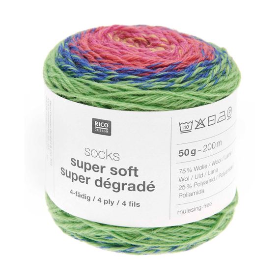 Шкарпеткова пряжа Rico Design Socks Super Soft Super Degrade, 004
