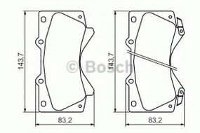 Колодка гальм. диск. TOYOTA LAND CRUISER 100 4.2D J100 1998 - передн. (вир-во Bosch) BOSCH 0986494449 на TOYOTA LAND CRUISER (VDJ20_, UZJ20_)