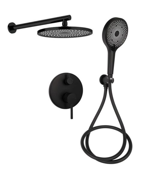 Душова система універсальна Qtap Scorpio Black Matt прихованого монтажу QTSCO113BLM45897