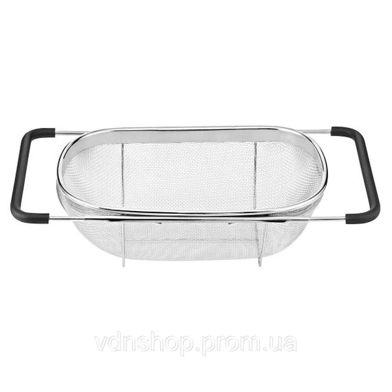 Друшляк сито на раковину для миття овочів та фруктів 29х19х10 см з нержавіючої сталі HP-19-18-S