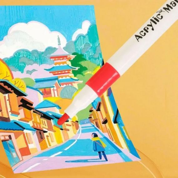 Набор акриловых маркеров MAP-07 • Маркеры для рисования, декора, творчества и росписи по разным поверхностям 48 шт-96 цв | Зображення 4