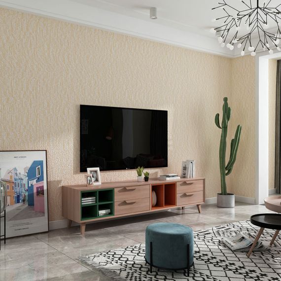 Шпалери самоклеючі 2800*500*2мм YM-02 бежевий меланж SW-00002062 | Зображення 5