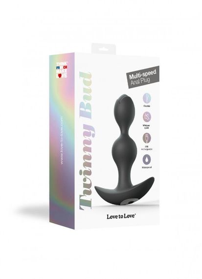 Анальний стимулятор, гнучкий з вібрацією Love To Love TWINNY BUD Black | Зображення 4