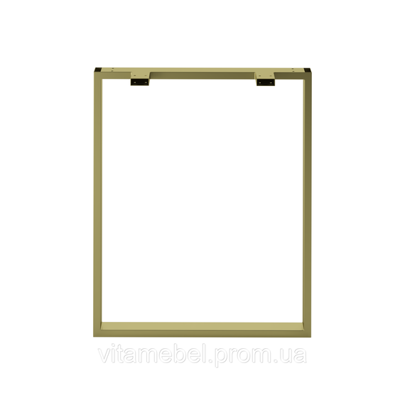 Комплект опор для стола из металла 600×120mm, H=730mm (профильная труба: 50x20mm) Золото | Зображення 1