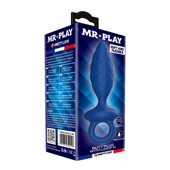 Анальна пробка MR. PLAY Butt Plug with Loop– Size M | Зображення 5