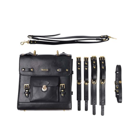 Сумка-трансформер для зберігання секс-іграшок LOCKINK Detachable JK Bag, чорна, ПВХ | Зображення 1