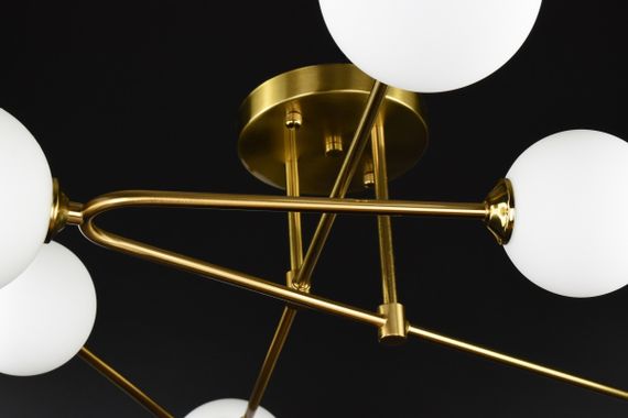 Люстра стельова на 6 лампочок 26791 Латунь 25х80х80 см. | Зображення 5