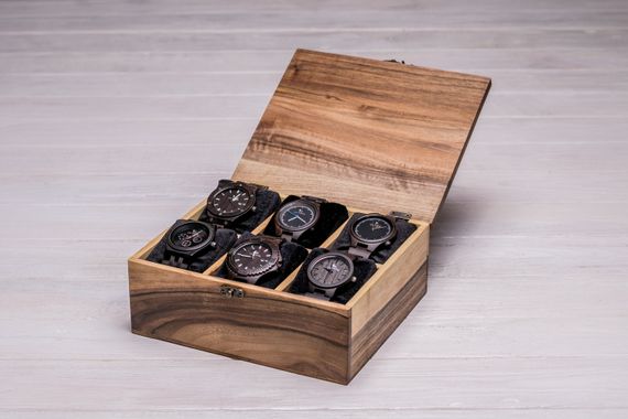 Коробочка с деревянной крышкой для 6 часов