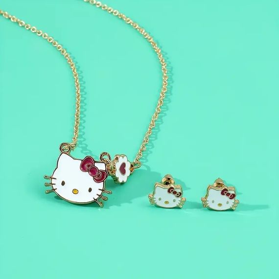 Кулон на цепочке с кошкой Hello Kitty Хелоу Китти милый и элегантный аксессуар 1.6 см | Зображення 3