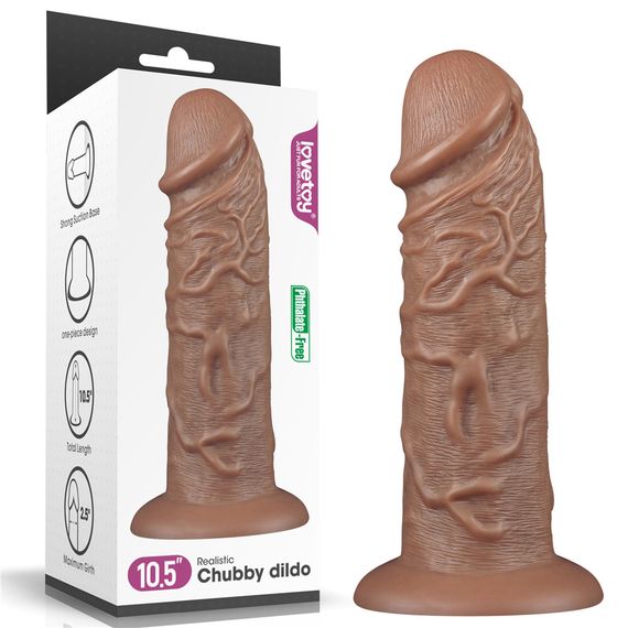 Фалоімітатор - King-Sized Realistic Chubby Dildo 10.5" Brown sexstyle
