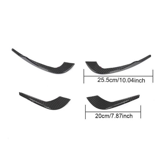 Накладки на передний бампер V3 (для S-Line SD 2015-2019, Карбон) для Ауди A4 B9 | Зображення 4