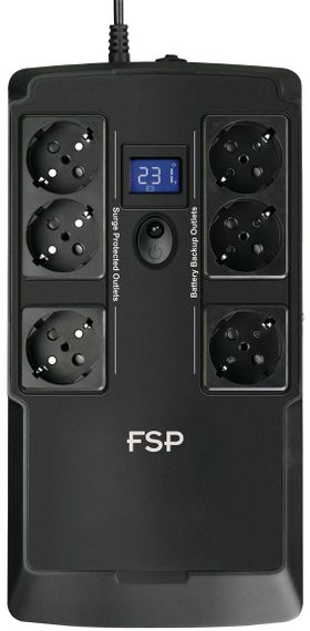ДБЖ FSP NanoFit 800, 800ВА/480Вт, SCHUKO, USB/2хUSB зар 5V/1A(Max.), AVR, RG11 | Зображення 1