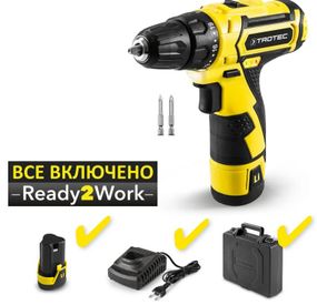 Дриль-шурупокрут акумуляторний Trotec PSCS 11-12V з АКБ та ЗП + кейс (4410000102)