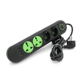 Сетевой фильтр F01U, 2 розетки EU+2 розетки Universal+3 USB, 1.5м арт.11577