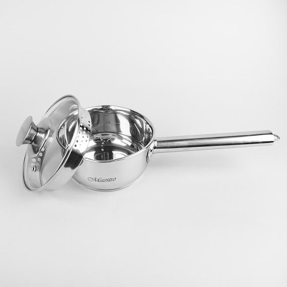 Ковш кухонный Maestro MR-3510-14S, 1 л, 14 см, из нержавеющей стали с крышкой, для всех типов плит | Зображення 2