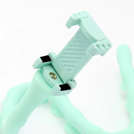 Гнучкий тримач для телефону з універсальними присосками Cute Worm Lazy Holder. Колір блакитний FL-95 | Зображення 5