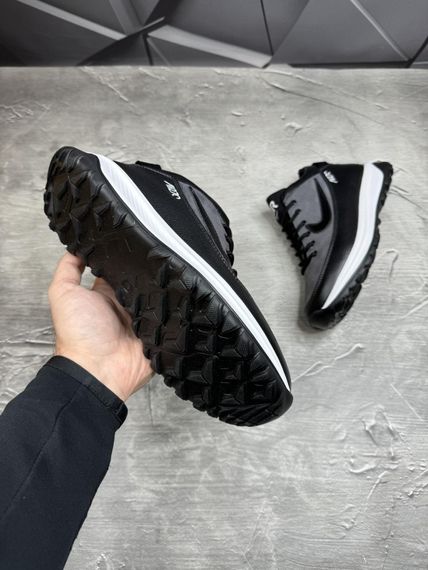 Шкіряні зимові кросівки  Nike колір чорний, сірий | Зображення 3