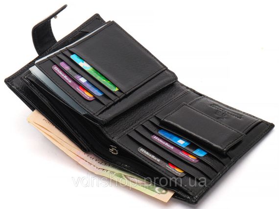 Черное мужское портмоне из натуральной кожи с отделением под автодокументы Marco Coverna MC-2090H-1 | Зображення 4