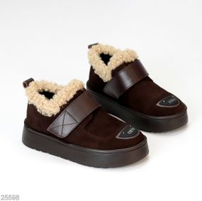 Молодіжні дизайнерські зимові автоледі натуралки колір Горький Шоколад