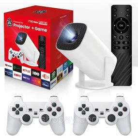 Смарт-проектор с 2 джойстиками + пульт, WiFi и Bluetooth, Р30 МАХ Игровой проектор для дома приставка BR-47