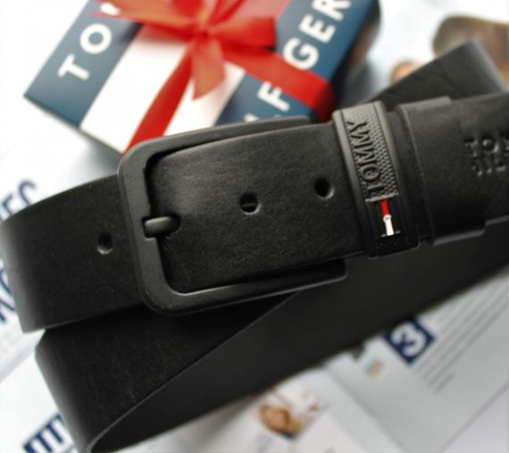 Ремень Tommy Hilfiger с черной пряжкой черный | Зображення 2