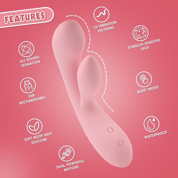 Вібратор-кролик для стимуляції точки G Chisa, рожевий Sex Aura | Зображення 2